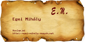 Egei Mihály névjegykártya